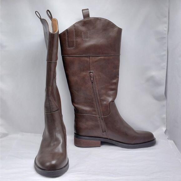 Crown Vintage Fyan Riding Boots Women’s 8W Brown Wide Calf Knee High Equestrian - Picture 2 of 11